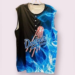 NEW Stocktee Los Angeles Dodgers Mystery Fire Pattern Tank Top Unisex Size XL